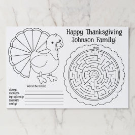 Thanksgiving Activity Placemat ペーパーパッド