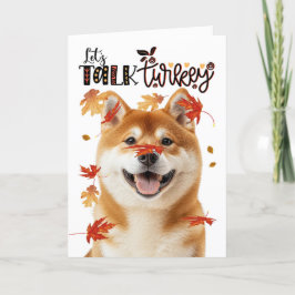Thanksgiving Akita Dog Let's Talk Turkey シーズンカード