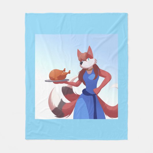 Thanksgiving Anton's Mom フリースブランケット (正面)