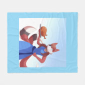 Thanksgiving Anton's Mom フリースブランケット (正面(横))