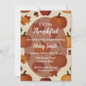 Thanksgiving Apples & Pumpkins Fall Baby Shower 招待状 (正面)