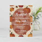 Thanksgiving Apples & Pumpkins Fall Baby Shower 招待状 (スタンド正面)