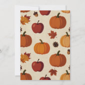 Thanksgiving Apples & Pumpkins Fall Baby Shower 招待状 (裏面)