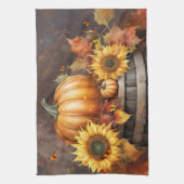 Thanksgiving Autumn Fall Foliage Leaves キッチンタオル (縦)