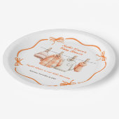 Thanksgiving Baby Shower Boy | Cozy Clothesline ペーパープレート (アングル)