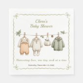 Thanksgiving Baby Shower Girl | Cozy Clothesline  スタンダードランチョンナプキン (正面)