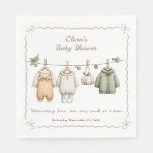 Thanksgiving Baby Shower Girl | Cozy Clothesline スタンダードランチョンナプキン (正面)