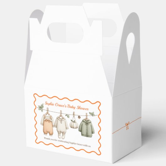 Thanksgiving Baby Shower Girl | Cozy Clothesline フェイバーボックス (見開き)