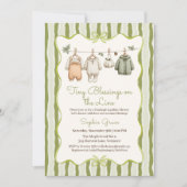 Thanksgiving Baby Shower Girl | Cozy Clothesline 招待状 (正面)