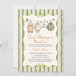 Thanksgiving Baby Shower Girl | Cozy Clothesline 招待状