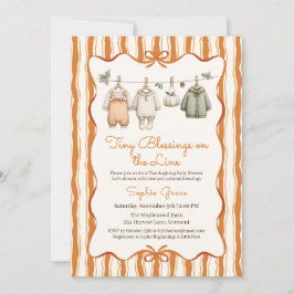 Thanksgiving Baby Shower Girl | Cozy Clothesline 招待状