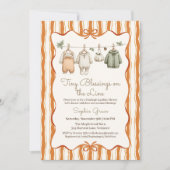 Thanksgiving Baby Shower Girl | Cozy Clothesline 招待状 (正面)