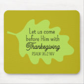 Thanksgiving Bible Verse Green Leaf Autumm Olive マウスパッド (正面)