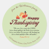 Thanksgiving Bible Verse | Name & Address Envelope ラウンドシール (正面)