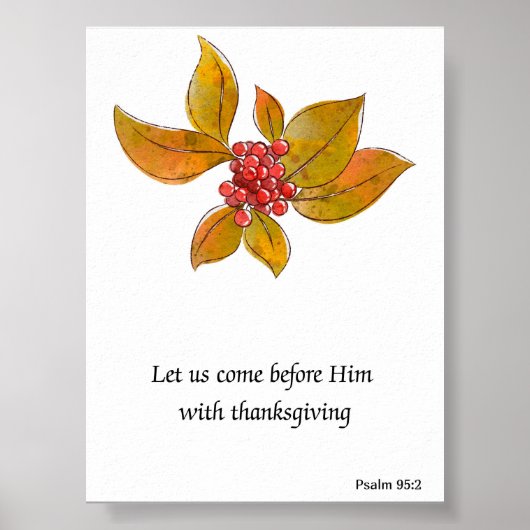 Thanksgiving Bible Verse Wall Art ポスター (正面)