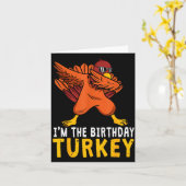 Thanksgiving Birthday Funny Bday Born On Thanksgiv カード (黄色い花)