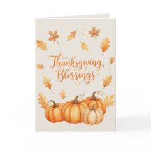 Thanksgiving Blessings カード – ほっこり秋の水彩