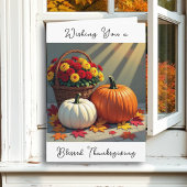 Thanksgiving Blessings | Autumn Leaves and Mums カード