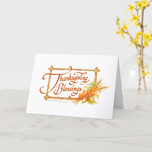 Thanksgiving Blessings Greeting Card カード (黄色い花)
