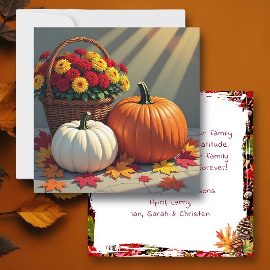 Thanksgiving Blessings | Pumpkins, Mums, Fall   カード