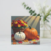Thanksgiving Blessings | Pumpkins, Mums, Fall   カード (スタンド正面)