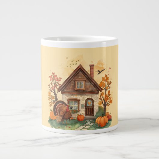 Thanksgiving Bliss and the Country Home ジャンボコーヒーマグカップ (正面)