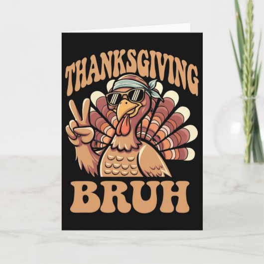 Thanksgiving Bruh Funny Turkey Fall Boys  カード (正面)