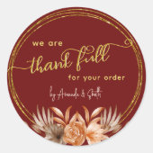 Thanksgiving Businessの顧客ステッカー ラウンドシール (正面)