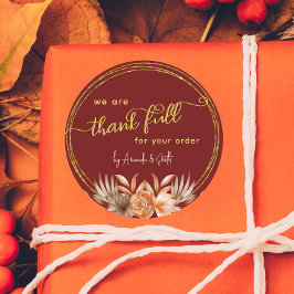 Thanksgiving Businessの顧客ステッカー ラウンドシール