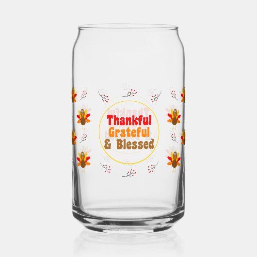 Thanksgiving Can Glass Thanksgiving Home Decor ガラス缶 (裏面)