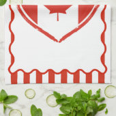 Thanksgiving Canada – Red heart and stripes  キッチンタオル (折り畳み)