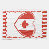 Thanksgiving Canada – Red heart and stripes  キッチンタオル (横)