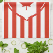 Thanksgiving Canada – Red heart and stripes  キッチンタオル (折り畳み)