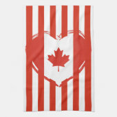 Thanksgiving Canada – Red heart and stripes  キッチンタオル (縦)