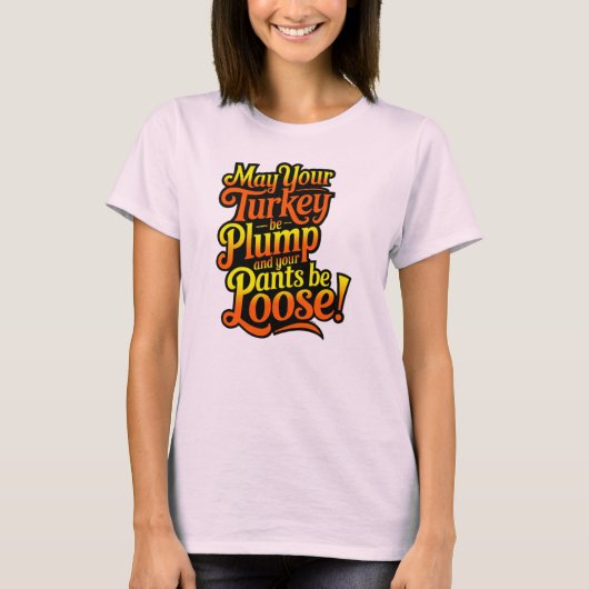 Thanksgiving, Cartoon Diva Turkey, T-Shirt Tシャツ (正面)