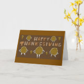 Thanksgiving Cartoon Pumpkin Pie カード (黄色い花)