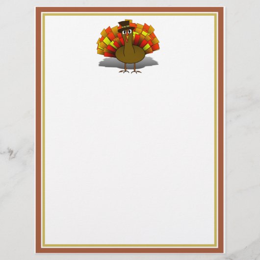 Thanksgiving Cartoon Turkey Pilgrim チラシ (正面)