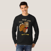 Thanksgiving Cat  Fake Cat Meow Thanksgiving Turke Tシャツ (正面フル)
