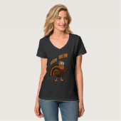 Thanksgiving Cat Funny Fake Cat Meow Thanksgiving  Tシャツ (正面フル)