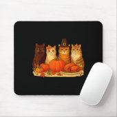 Thanksgiving Cats Dinner Pumpkin Autumn Men Women  マウスパッド (マウス)
