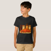 Thanksgiving Cats Dinner Pumpkin Autumn Men Women  Tシャツ (正面フル)