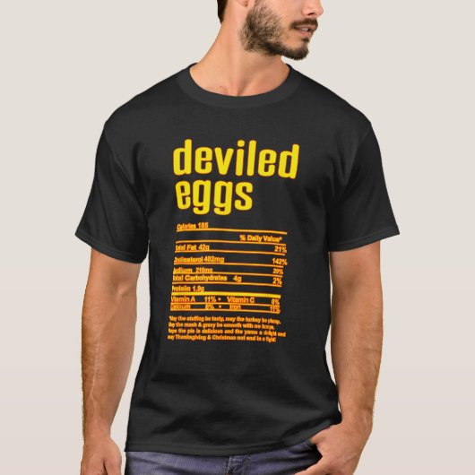 Thanksgiving Christmas Deviled Eggs Nutritional Fa Tシャツ (正面)