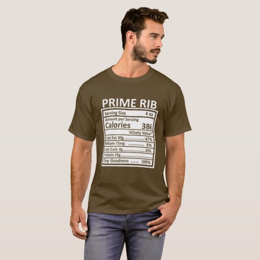 Thanksgiving Christmas Funny Prime Rib Nutrition F Tシャツ (正面フル)