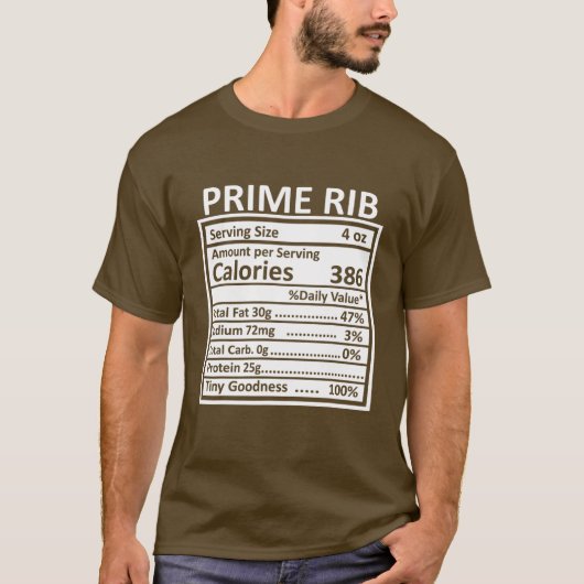 Thanksgiving Christmas Funny Prime Rib Nutrition F Tシャツ (正面)