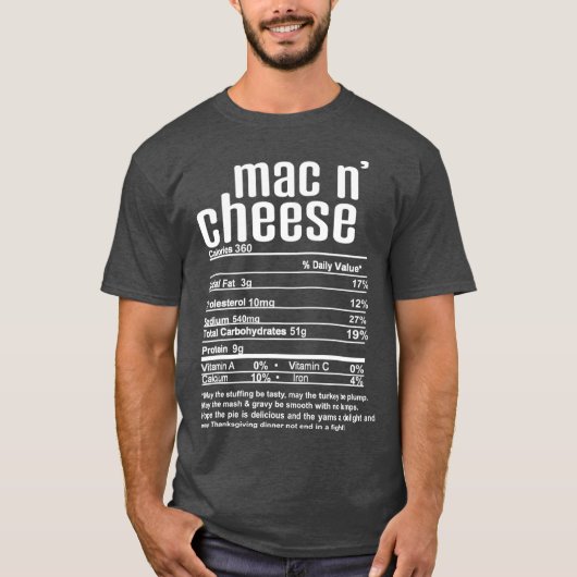 Thanksgiving Christmas Mac N Cheese Nutritional Tシャツ (正面)