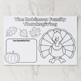 Thanksgiving Coloring Placemat ペーパーパッド