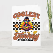 Thanksgiving Coolest Turkey At The Table Dinner Gi カード (正面)