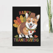 Thanksgiving Corgi Dog Turkey  カード (正面)