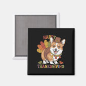 Thanksgiving Corgi Dog Turkey  マグネット (正面/裏面)
