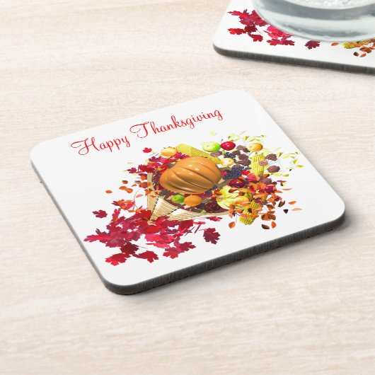 Thanksgiving Cornucopia コースター (左側)